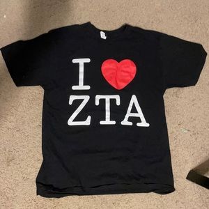 I Heart ZTA (zeta tau alpha) Black T-shirt